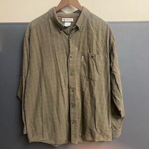 Columbia Shirt‎ Mens XXL Adult Green Casual Button Down Outdoors Pocket